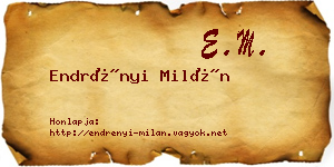 Endrényi Milán névjegykártya