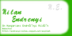 milan endrenyi business card